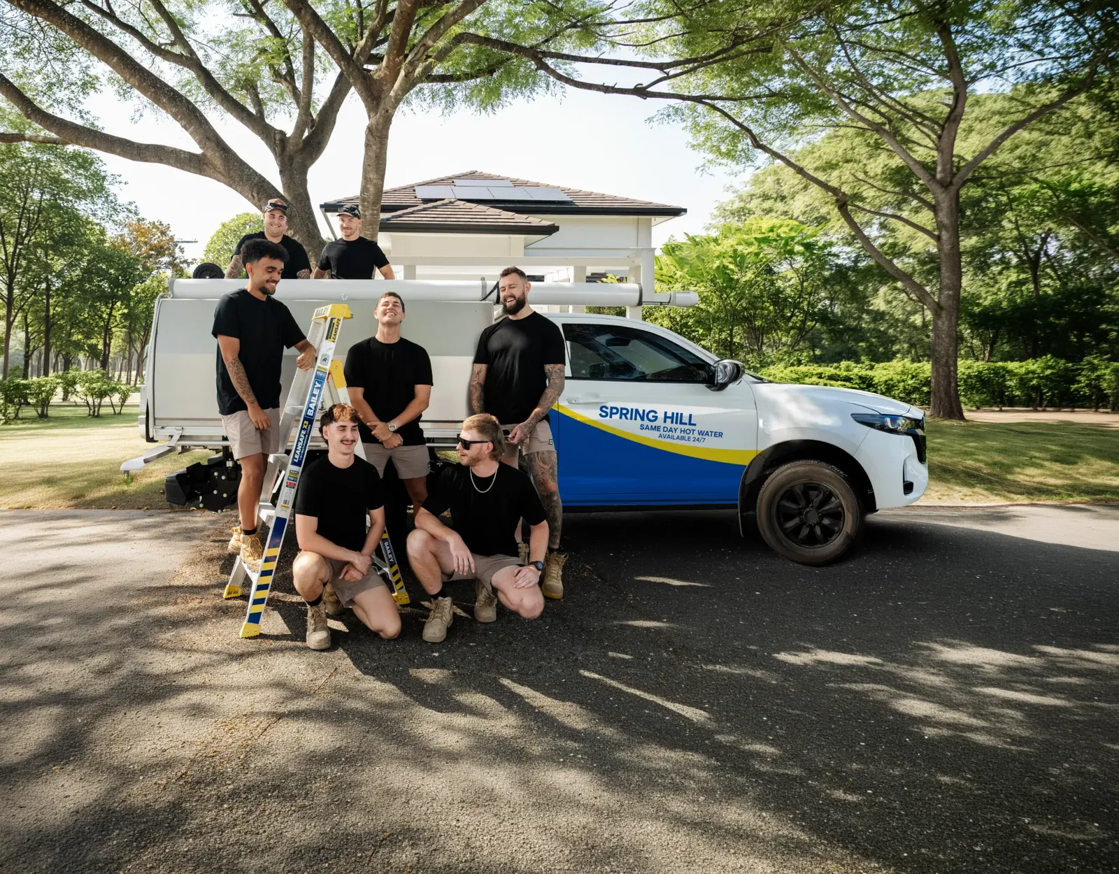 Spring Hill Same Day Hot Water team and ute